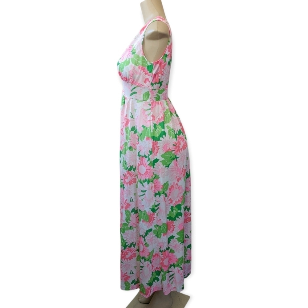 Vintage 70s Daisy Empire Waist Long Nightgown - Picture 3 of 15